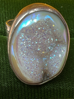 925 Sterling Large Druzy Stone Ring