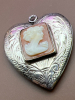 Sterling Heart Shell Cameo Locket 99 Bead Bracelet - 2