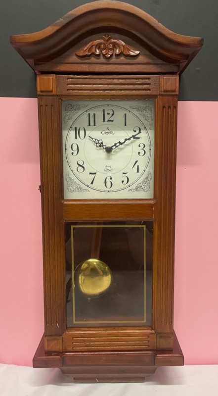 Vintage Camelot Quartz Wall Clock with Pendulum