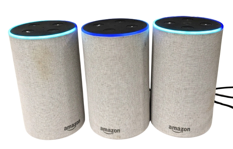3 Amazon Alexa Echo Smart Speakers