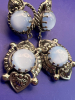 Estate Moonglow Chalcedony Earrings and Ring Set - 4