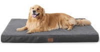 New XLarge Dog Bed - Orthopedic Dog Bed with Removable Washable Cover for Extra Large Dogs , Crate Foam Pet Bed Mat , Dark Grey