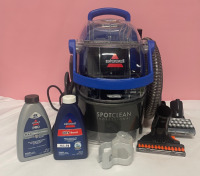 NEW Bissell 2891B SpotClean Professional Portable Carpet and Upholstery Deep Cleaner with Full-Sized 5.9 Amp, 5Ft Hose with Tough Stain Brush, 3-in-1 Stair and Hydro-Rinse self-Cleaning