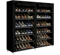 New ACCSTORE Shoe Rack 6-Tier Non-woven Fabric Cover Holds 36 Shoes<br/>