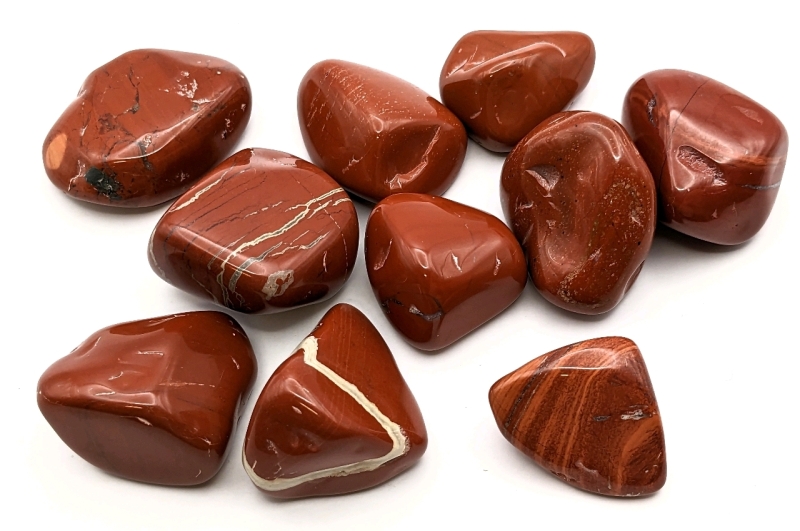 10 Pieces of Polished Red Jasper Stones.