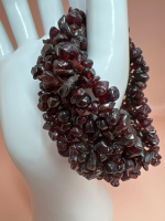 Wide Garnet Bead expansion Bracelet AS IS