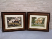 2 Vintage Framed Trish Romance Prints - Signed