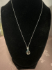925 Sterling Blue & Clear Diamond Pendant with Chain - 2