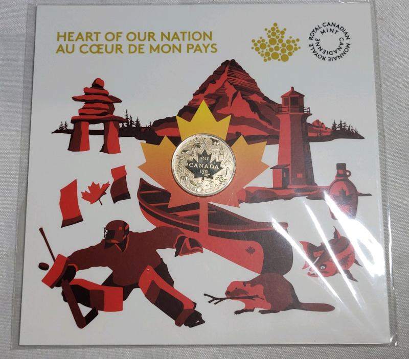 2017 Canadian Fine Silver $3 Three Dollar " Heart of our Nation " Coin