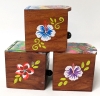 3 New Gorgeous and Brightly Coloured Handpainted Wooden Trinket Boxes with 2 Compartments - 4