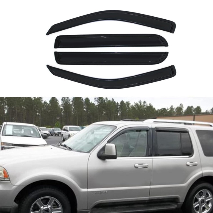 Motor Deebior Door Visor For Lincoln Aviator 2003-2005 Smoke Out-Channel Window Rain Guards Visor 4pc Set