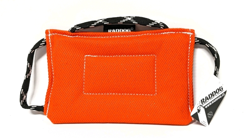 New RADDOG Nylcot Flat Bite Pad / Tug Toy for Dogs (Orange)