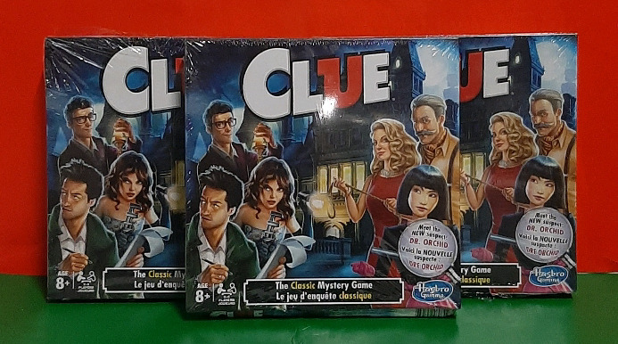 3 New CLUE Boardgames with Mr Orchid the New Suspect!