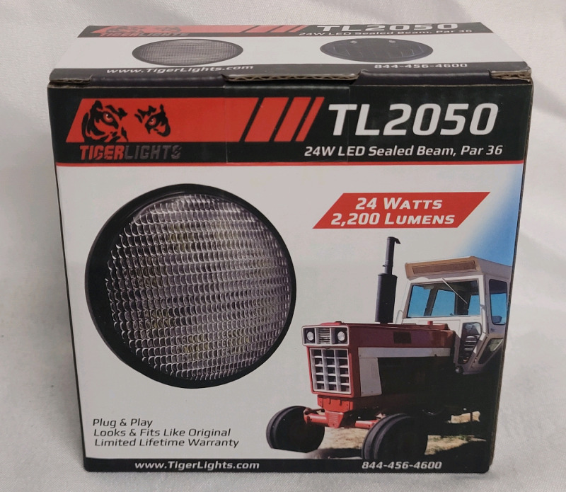 New - Tiger Lights Industrial 24W LED Sealed Round Light w/Factory Style Lens, TL2050