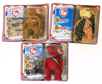3 Vintage McDonald's x TY Teenie Beanie Babies International Bears II : Osito, Germania & Spangle