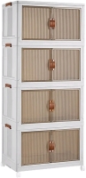 New Bucket Storage Multi-layer Collapsible Storage Box with Lid White Stackable - No wheels