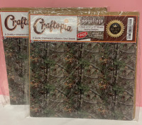 Two New packs of Craftopia 6 Quality Permanent Adhesive Vinyl Sheets , realistic Camouflage