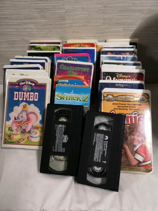 31 Vintage VHS Movies - Disney + Storage Bin