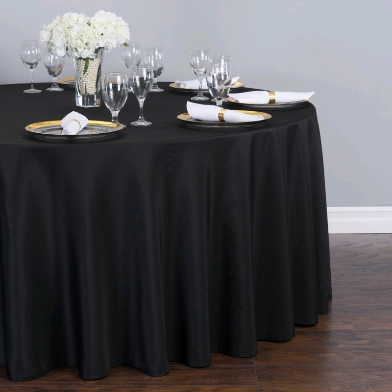 4 New Black Tablecloths - 132" Round