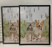 NEW 2 Black Picture frames 18&rdquo; Wide x 23&rdquo; Long , beautiful dogs