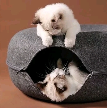 New Zip-Apart Felt Cat Donut Tunnel Nest/Bed