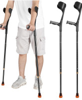 New Antdvao Forearm Crutches Pair Folding Crutches Lightweight Adjustable Crouches for Walking , Rubber Handles , Comfortable , Non-Slip Crutches for Adults (Black)