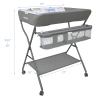 New Maydolly Diaper Changing Table, Folding Nursery Care Station with Wheels and Storage, Grey - 2