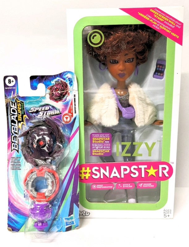 New SNAPSTAR Izzy Fashion Doll & BeyBlades Speed Storm D24/TSP02 Super Satomb S6