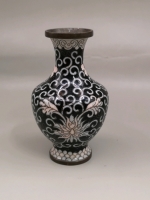 Vintage Cloisonne Style Miniature Vase - 4" tall
