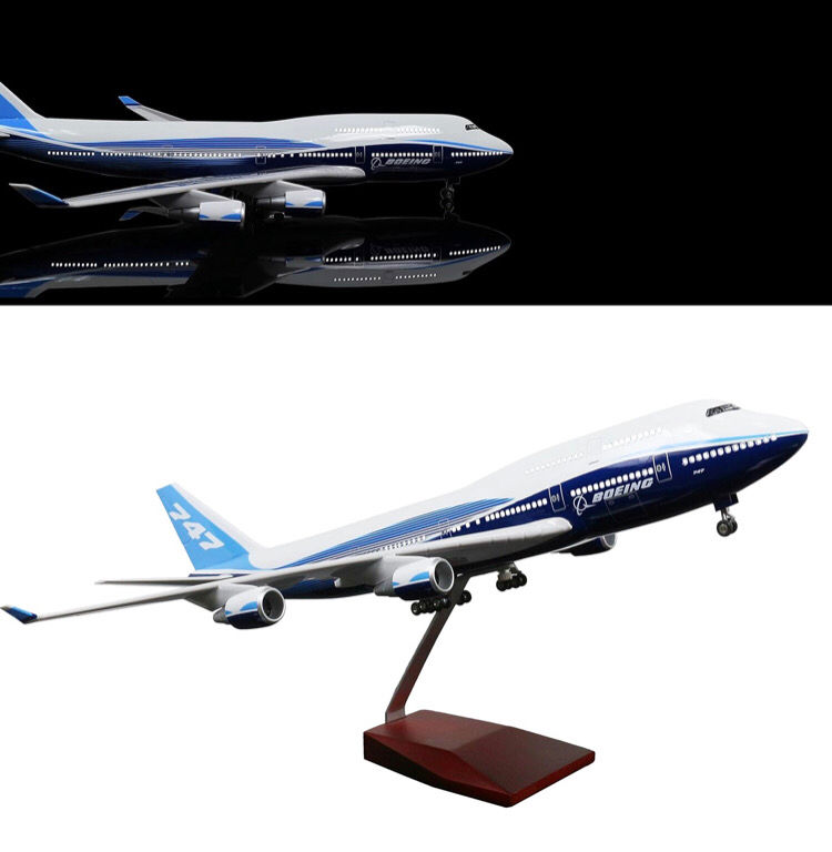 24-Hours 18&rdquo; 1:130 Model Airplane B747 Plane Model with LED Light