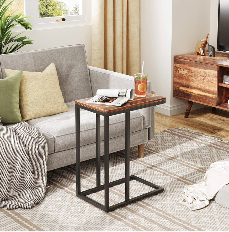 WLIVE Side Table, C Shaped End Table for Couch