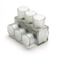 2 Burndy 1-Sided Entry Multi-Tap Connector With Mounting Holes, 10 AWG to 350 kcmil Conductor