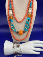 Chunky Statement Necklace Tangerine Delicious