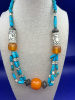 Chunky Statement Necklace Tangerine Delicious - 3