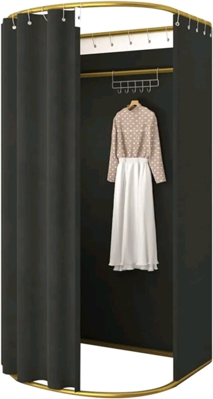 Portable Clothing Store Fitting Room with Shading Curtain, 200 x 100 x 95cm