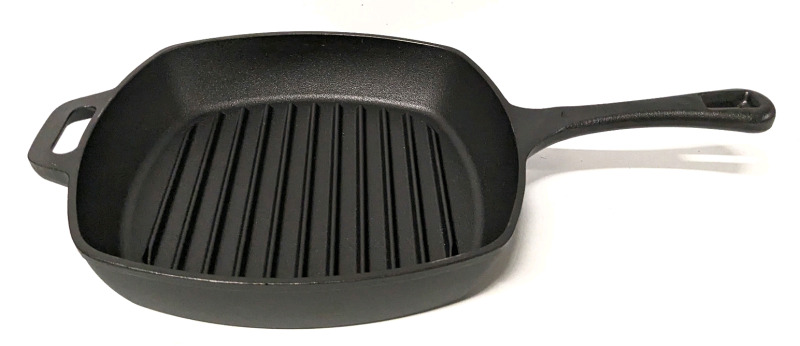 New BRUNTMOR Cast Iron Pre-Seasoned Grill Pan 10" x 10"