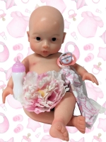 18" Full Solid Silicone Reborn Baby Girl Doll (Can Drink from Bottle and Wet Herself)