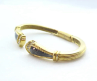 Vintage Kenneth Jay Lane KJL Cuff Bracelet Rhinestone Accent