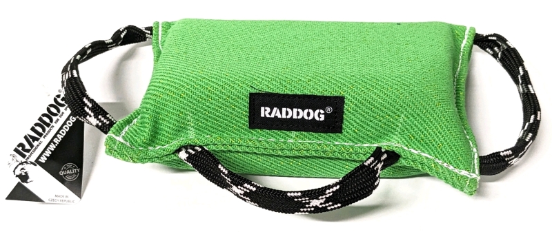 New RADDOG Medium Puppy Bite Pad Nylcot Green (for Bite-Training Puppies and Small-Breed Dogs!)