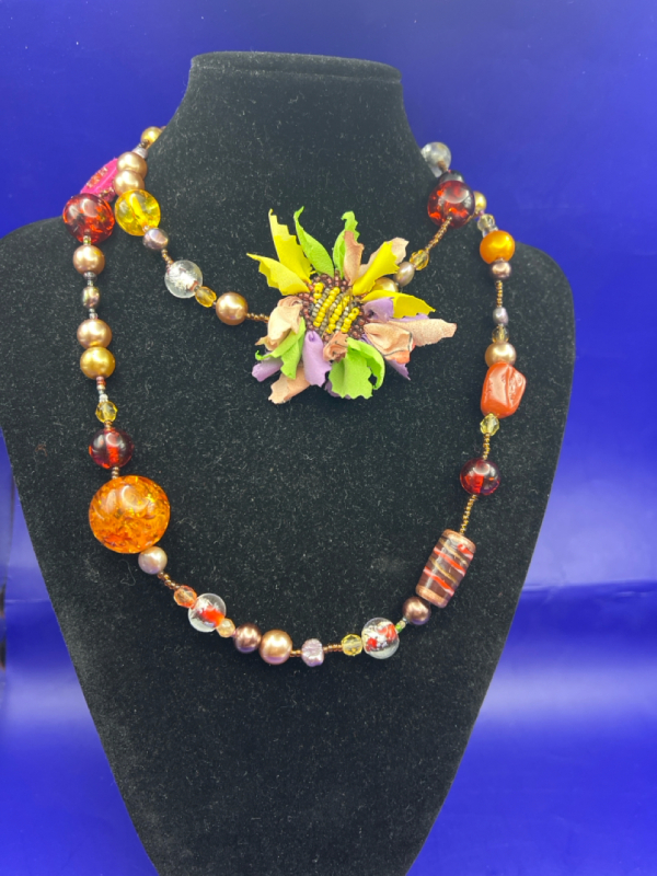 Statement Murano Style Unique Precious Necklace