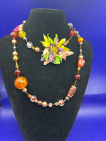 Statement Murano Style Unique Precious Necklace