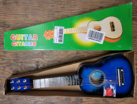 New - 21" Blue Wooden Guitar . Perfect for 3-8 Year Old Children