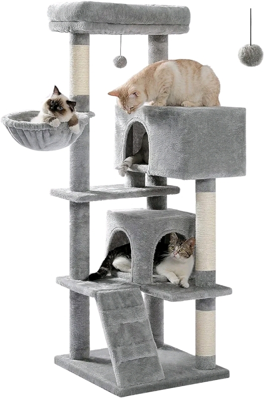 New - MUTTROS Cat Tree for Large Cats Adult with Super Large Top Perch, 56.3" Tall Cat Tower