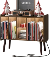 New - Tantmis Record Player Stand, Turntable Stand with Vinyl Record Storage