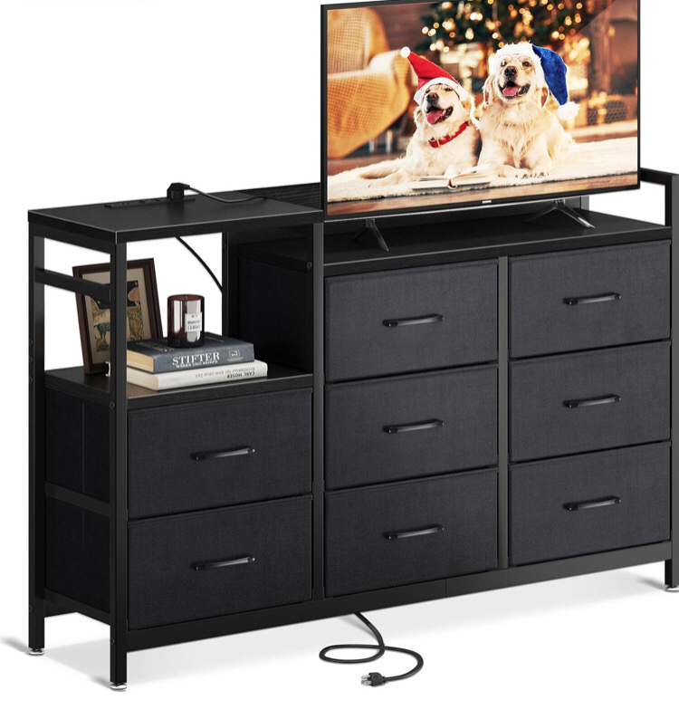 New ODK Dresser with Charging Station, Wide Dresser 52'' Long Dresser for Bedroom Dresser with 8 Drawers