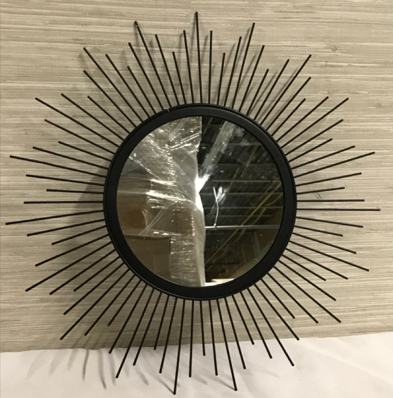 Metal Sunburst Wall Mirror 16 inches wide