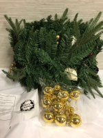 New 6 Foot Christmas Garland with Gold Details