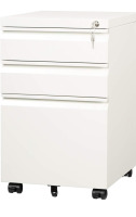 NEW DEVAISE 3-Drawer Mobile File Cabinet (Under Office Desk), Assembled Except Casters, Fits Letter/Standard Sizes, White