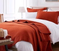 New SunStyle King Size Home Quilt & 2 Pillowcases King (Burnt Orange)