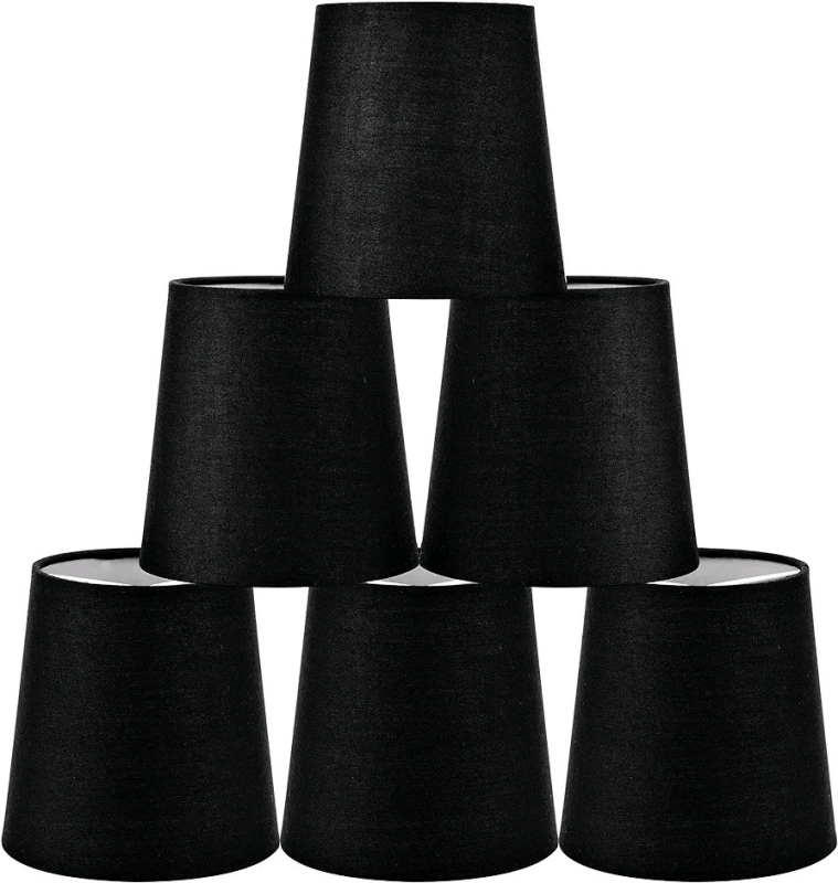 New 6-Pack LAMPWELL VIRGO Clip-on Fabric Lamp Shades 5.2"&times;4"&times;H5.2"
